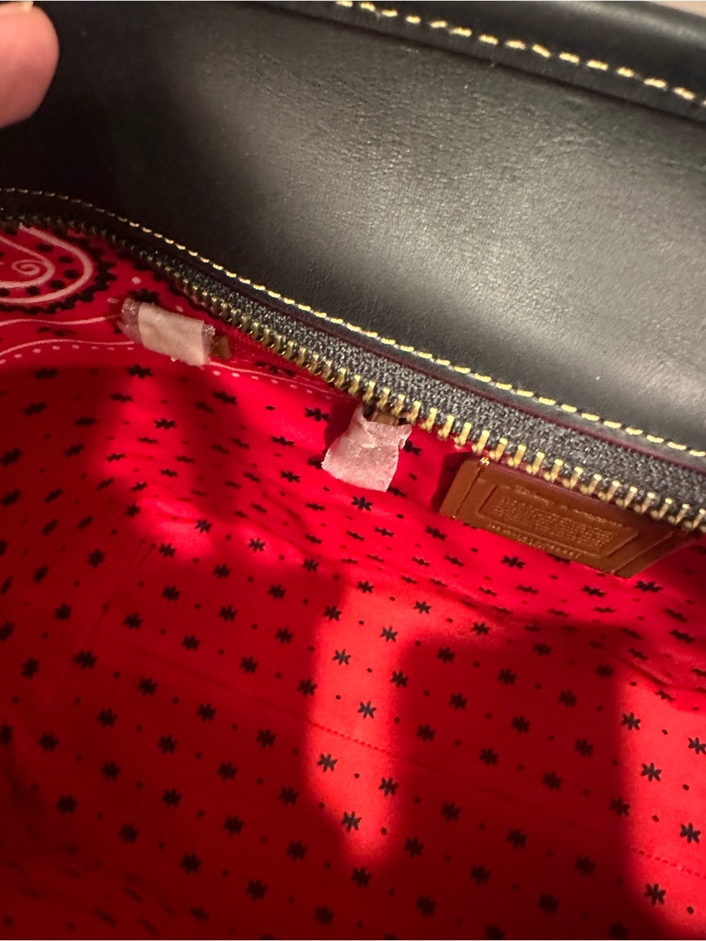 Coach Black Leather Tote with Mickey Character Charm - Picture 8 of 13